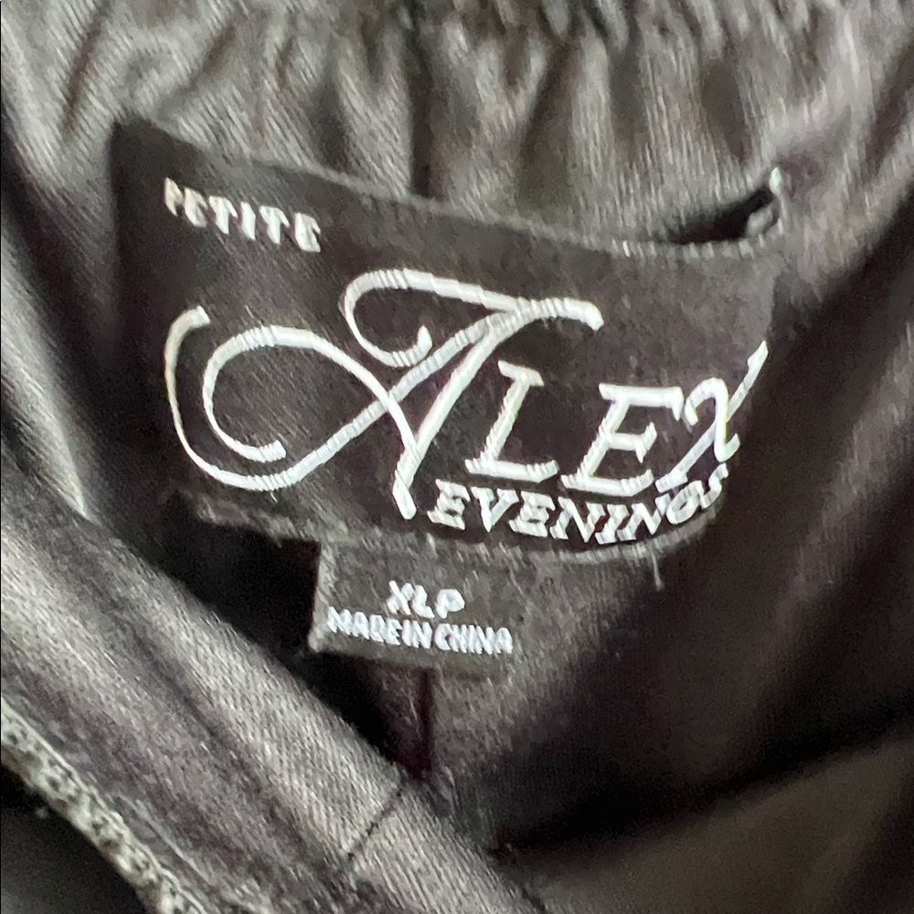 Alex Evenings Black Petite Tie Mesh Pants - Picture 2 of 14